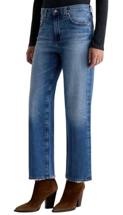 AG - Adriano Goldschmied Brinley Crop-Mid Rise Straight Leg Jeans In 17 Years Mystery