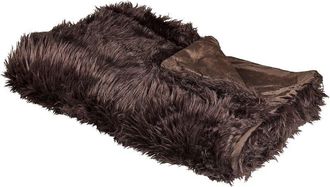 Beliani Beliani - Manta De Acr&iacute;lico Marr&oacute;n 150 X 200 Cm Poli&eacute;ster Pelo Largo Dormitorio Delice