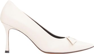 The Row Champagne Pump Bow rose beige soft calf pointy spool heel pump EU37