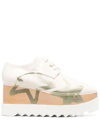 Stella McCartney Elyse star-print platform shoes - women - Artificial Leather/Rubber/Artificial Leather - 35.5 - Neutrals