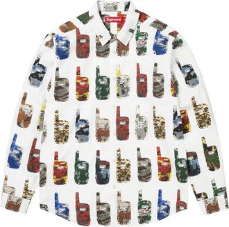 SUPREME Walkie Talkie overhemd met print - Wit