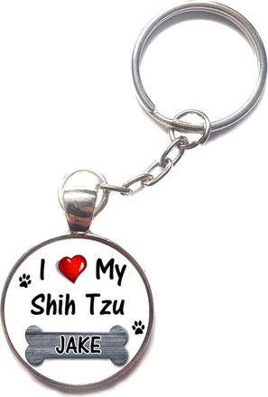 Generic Personalised I Love My Shih Tzu Split Keyring Dog Birthday Gift R130