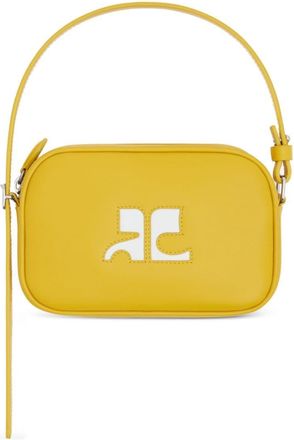 Courrèges slim leather camera bag - unisex - CALFSKIN - One Size - Yellow