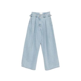 System Pleated Button-fastening Jeans