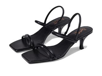 Seychelles Womens Seychelles Banks Strappy Sandal Black Leather Kitten Heel HTAT543