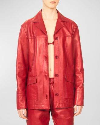 Interior The Durden Metallic Leather Shirt Jacket
