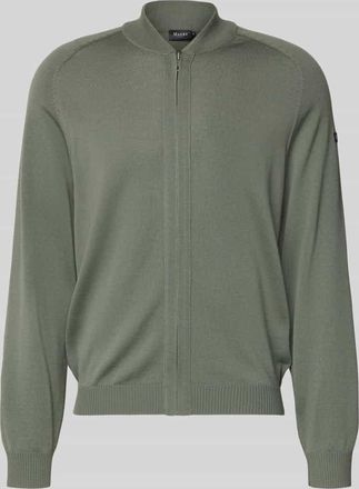 Maerz MAERZ Muenchen Strickjacke aus Schurwolle mit Rei&szlig;verschluss in Oliv, Gr&ouml;&szlig;e 48