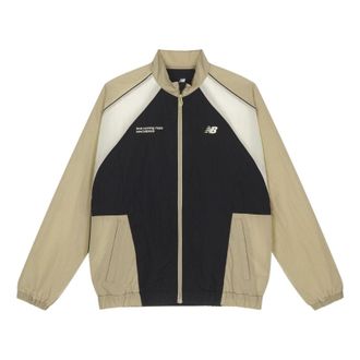 New Balance Color Block Woven Windbreaker Asia Sizing Beige Black NAE24011-BWN