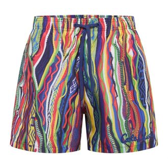 Carlo Colucci Carlo Colucci, Beachwear, male, Multicolor, Size: 2XL Swimshort - Signature Knit Print