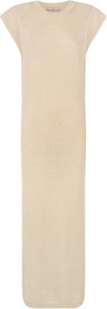 Cortana Linuo- ruwe linnen gebreide jurk - Dames - Kleedjes - Beige - L - Linnen - Kleedjes