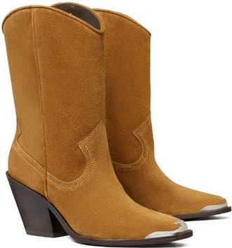 Tory Burch Western Boot in Toasted Ginger/cappucino Suede at Nordstrom, Size 10.5
