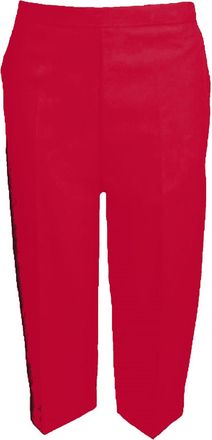 Generic Ladies Half Elastic Polyester Bistretch Pocket Capri Crop 3/4 Trousers