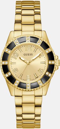 Guess Gold-Tone and Black Analog Watch