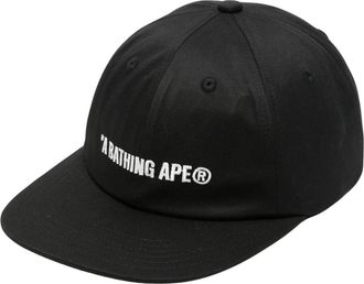 A Bathing Ape Logo Panel Cap M - Heren - Petten - Zwart - ONE Size - Accessoires