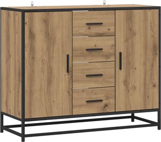 vidaXL Aparador Roble Artesanal 92 X 35 X 76 Cm Madera De Ingenier&iacute;a Vidaxl