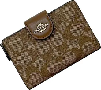 Coach Beige Brown Pvc Leather Wallet (Bi-Fold) (Pre-Owned)