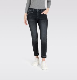 MAC Broeken Slim-fit-Jeans MAC RICH SLIM, Damen, Gr. 34, L&auml;nge 32, schwarz (anthracit used), Denim/Jeans, Obermaterial: 71% Baumwolle, 16% Polyester, 11% Modal, 2