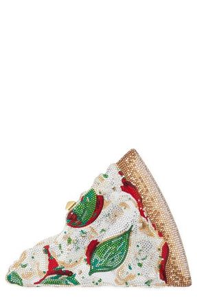 Judith Leiber Margherita Pizza Crystal Clutch in Champagne White Opal Multi at Nordstrom