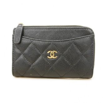 Chanel Black Grained Calfskin Coin Purse/Coin Case (Pre-Owned)