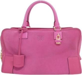 Loewe Pre-owned Amazona Leren Handtas - Dames - Vintage Handtas - Roze - ONE Size - Leer - Vintage
