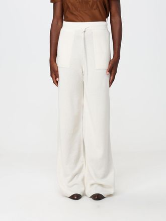 Max Mara Pantaloni wide leg in maglia di puro cashmere a vita alta
