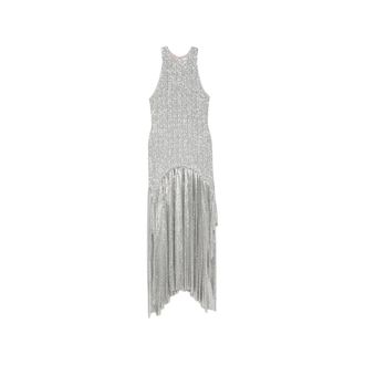 Paco Rabanne Sequin-embellished Chainmail Asymmetric Dress