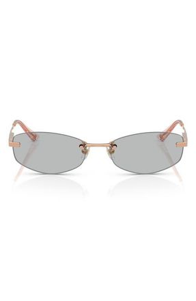 Jimmy Choo London 57mm Oval Sunglasses in Rose Gold at Nordstrom