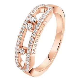 Messika Baby Move Pave 18k Rose Gold Ring, Size 55