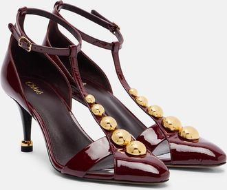 Chlo&eacute; Chlo&eacute; Cleia 70 studded patent leather pumps
