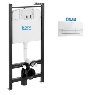 Roca Bastidor Roca Active, Pack Cisterna Empotrada, Pulsador Blanco Brillo New Y Anclajes