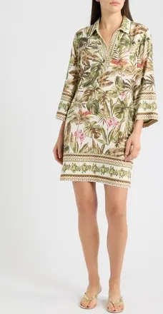 Tommy Bahama Fuji Hidden Coast Silk Shift Dress in Coconut at Nordstrom, Size X-Small