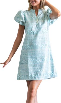 Sail to Sable Button Front Mini Tunic Dress In Mint / White