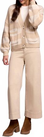 Tribal Long Sleeve Buttoned Front Sweater Cardigan In H Latte-3280