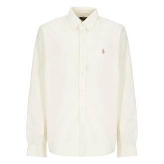 Ralph Lauren Katoenen Shirt - Heren - Casual Overhemden - Wit - L - Katoen - Overhemden