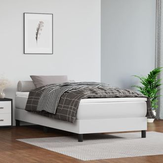 vidaXL Vidaxl - Estructura De Cama Sin Colch&oacute;n Cuero Sint&eacute;tico Blanco 90x200 Cm