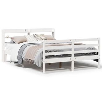 Berkfield Home Bed Frame with Headboard without Mattress White 150x200 cm King Size