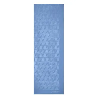 Fendi Monogram Scarf - female - Fendi - Silk Scarves - Blue - ONE SIZE - Accessories
