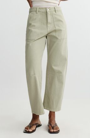 DL1961 Bilie Easy Barrel High Rise Jeans in Dried Sage at Nordstrom, Size 32
