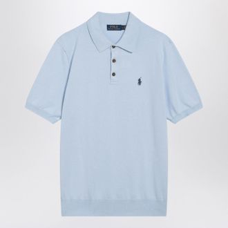 Polo Ralph Lauren Light Blue Cotton Knit Polo Shirt