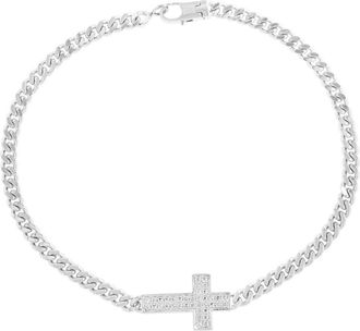 Effy White Sapphire Pavè Cross Bracelet at Nordstrom Rack, Size 8.5