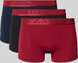 Emporio Armani Trunks mit Label-Bund im 3er-Pack in Rot, Größe XXL