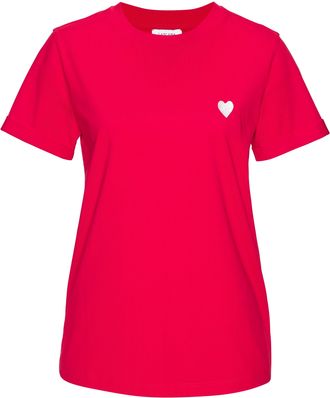 Lascana T-Shirt LASCANA, Damen, Gr. 32/34, rot, Jersey, Obermaterial: 100% Baumwolle, unifarben, figurumspielend h&uuml;ftlang, Rundhals, Shirts T-Shirt, mit s&uuml;sse