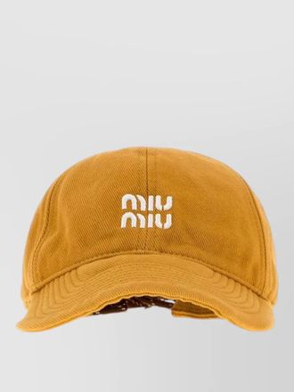 Miu Miu cotton baseball cap curved brim design