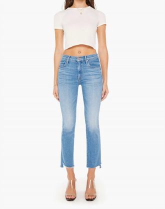 Mother Insider Crop Step Fray Jeans In Out Of The Blue