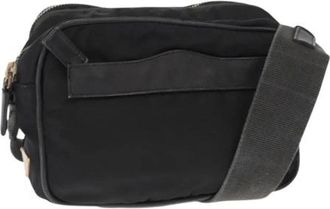 Prada Pre-owned Cross Body Bags, female, Black, Size: ONE SIZE Pre-owned Nylon Cross Body Bag