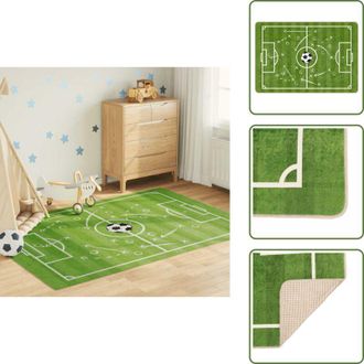 vidaXL Tappeto per camera da letto - vidaXL Tappeto Bambini Verde 160x230 Campo Calcio Lavabile Antiscivolo - Tappeto per gioco