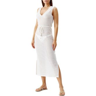 Melissa Odabash Annabel Open Stitch Cover-Up Dress in White at Nordstrom, Size X-Small