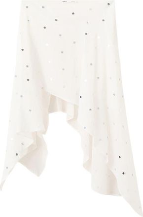 Mango Sequin Asymmetric Skirt in Off White at Nordstrom, Size Medium