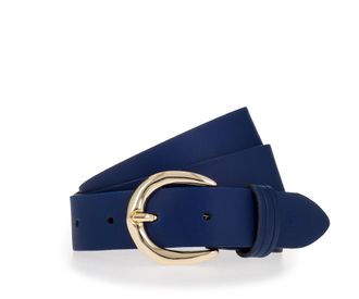 Tamaris Lederg&uuml;rtel TAMARIS Clara Gold, Damen, Gr. 11,5, kornblumenblau, Rindsleder, unifarben, G&uuml;rtel Lederg&uuml;rtel, 3cm breit, schlichte Dornschnalle in Gold,