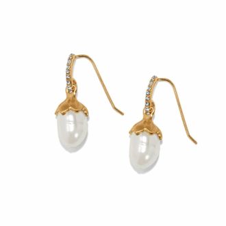 Brighton Womens Everbloom Pearl Drop Earrings In Gold